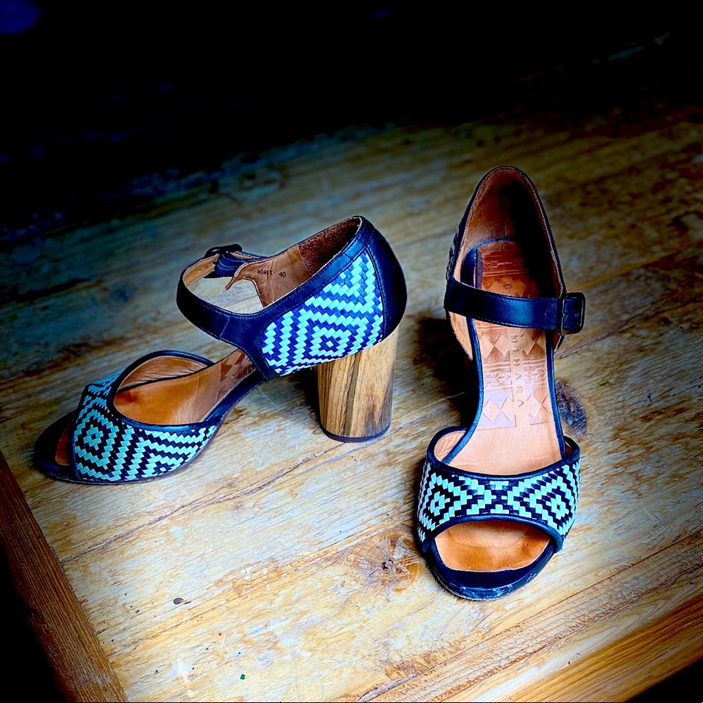 Chie Mihara 3.5” heels with a .5 inch platform